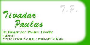 tivadar paulus business card